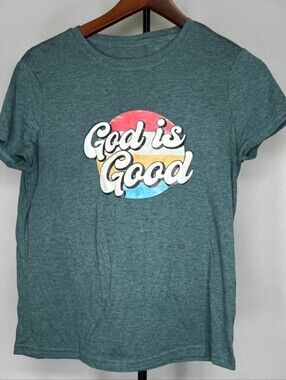 God Is Good - Teal Graphic Short Sleeve